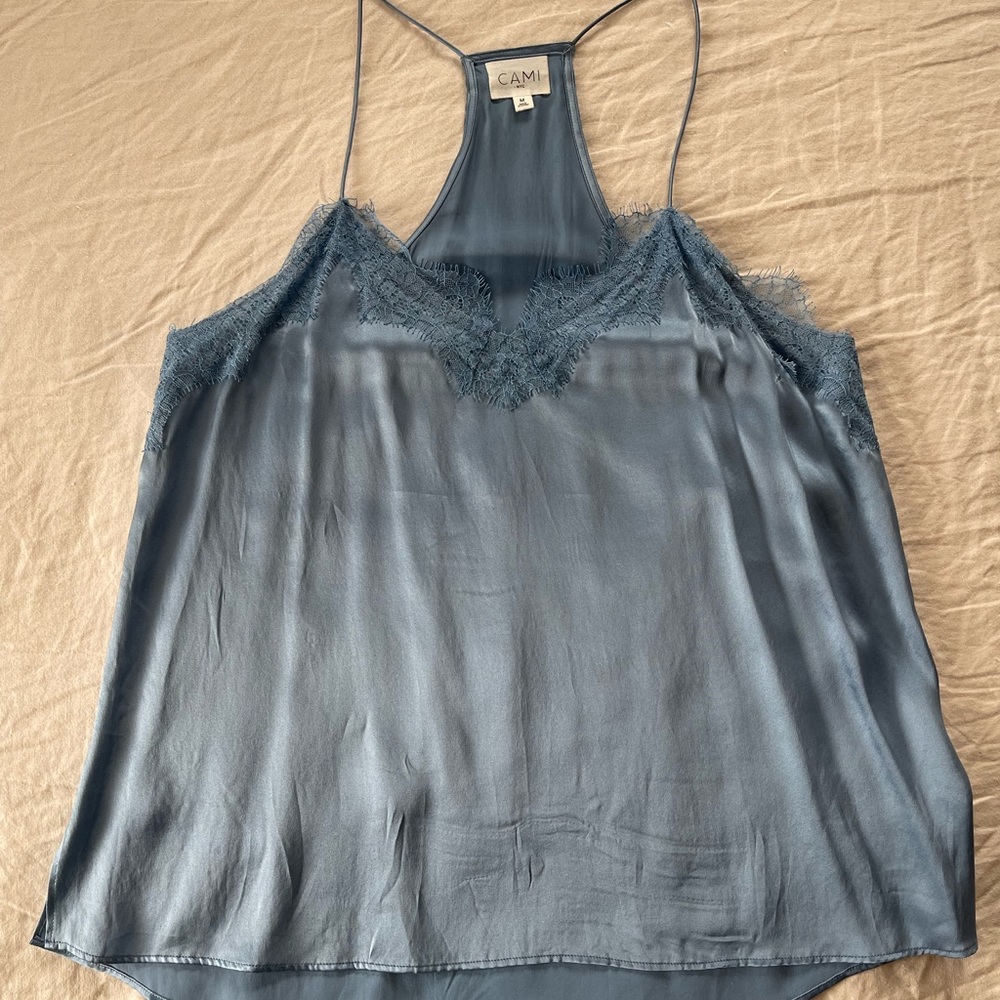 Cami NYC Silk Racer Cami Blue Size medium